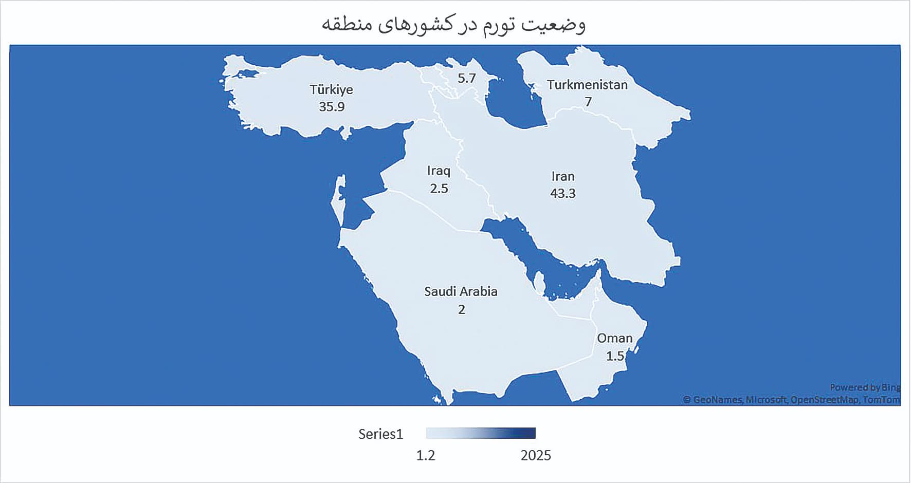 نقشه تورمی ایران