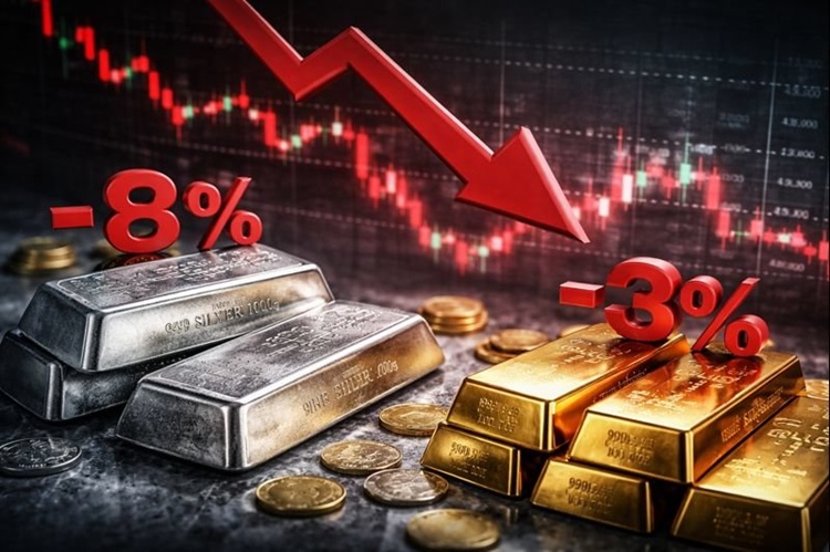 قیمت طلا ریزش کرد؛ سقوط نقره و پلاتین دو رقمی شد