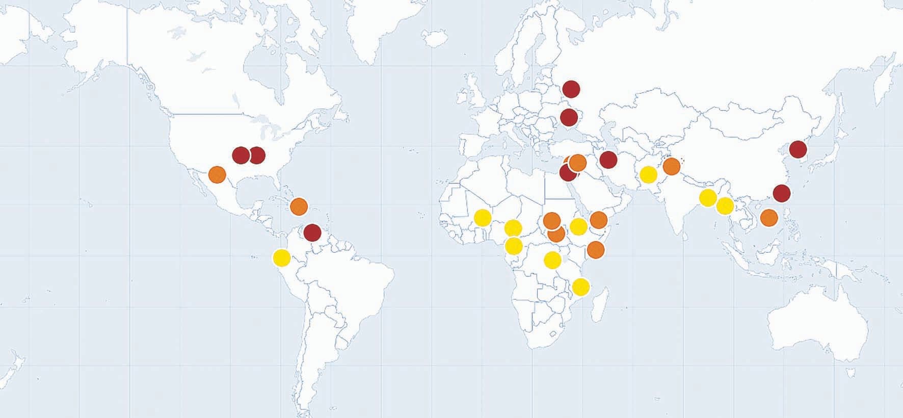 نقشه بحرانی جهان