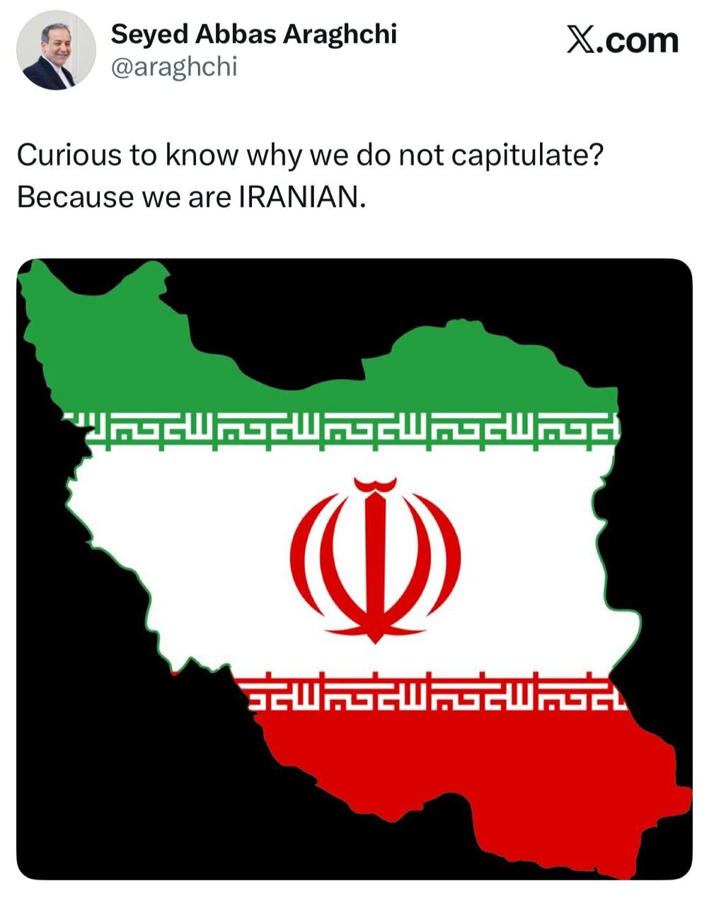 پیام غیرقابل‌انکار دیپلماسی تهران؛ عراقچی به واشنگتن: ایستادگی بخشی از هویت ماست