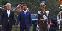 استقبال رسمی پزشکیان از نخست‌وزیر عراق