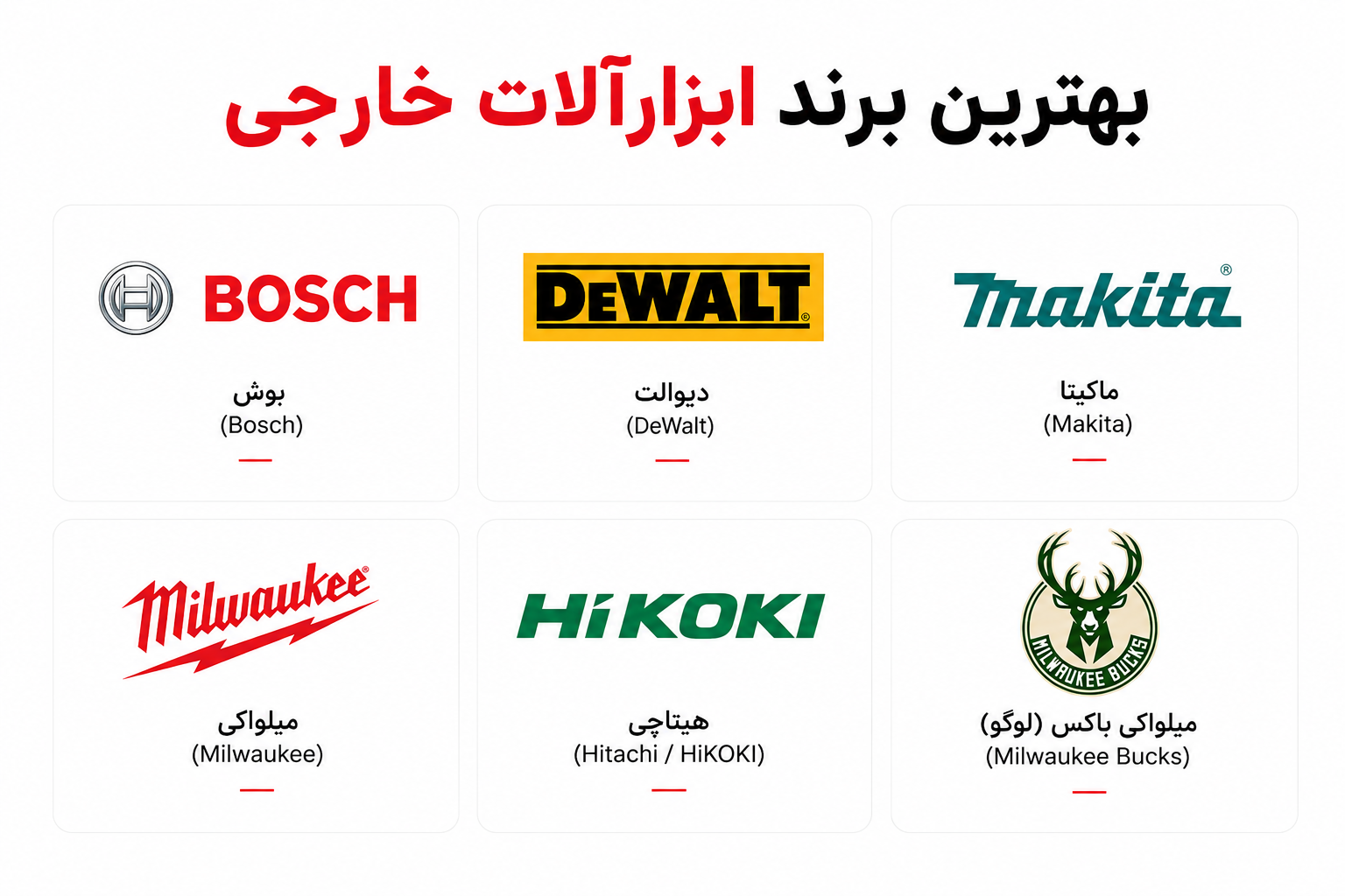 بهترین برند ابزارآلات خارجی
