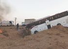 واژگونی یک دستگاه اتوبوس مسافربری در جاده سبزوار